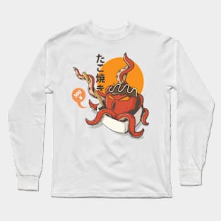 500 Yen Takoyaki Monster Japanese Traditional Art Style Long Sleeve T-Shirt